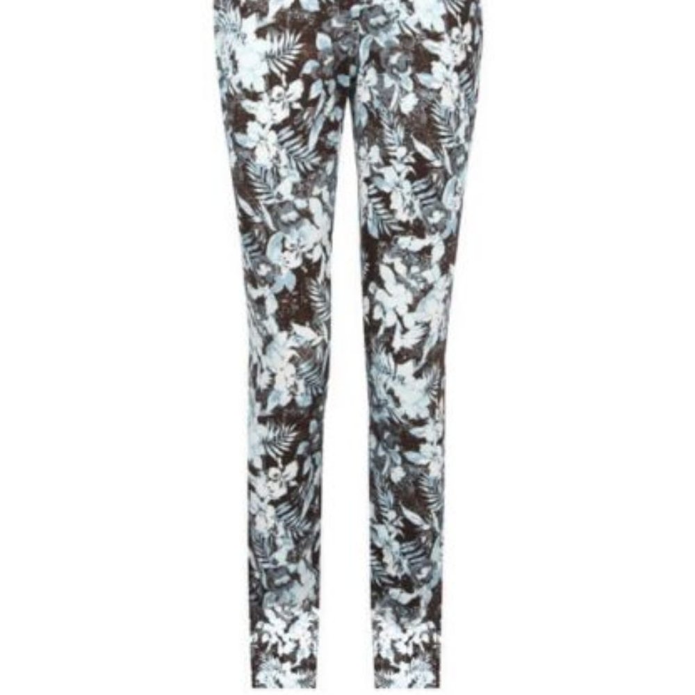 Alexander Wang New JEANS Leaf Print Black Blue Multi Women's 28 NWT 🎉HP - Picture 3 of 9